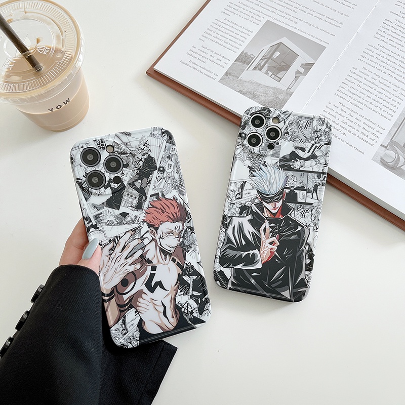 Ốp Điện Thoại Mềm Bảo Vệ Ống Kính Máy Ảnh Hình Jujutsu Kaisen gojo sukuna Cho iPhone 14 11 12 Pro Max