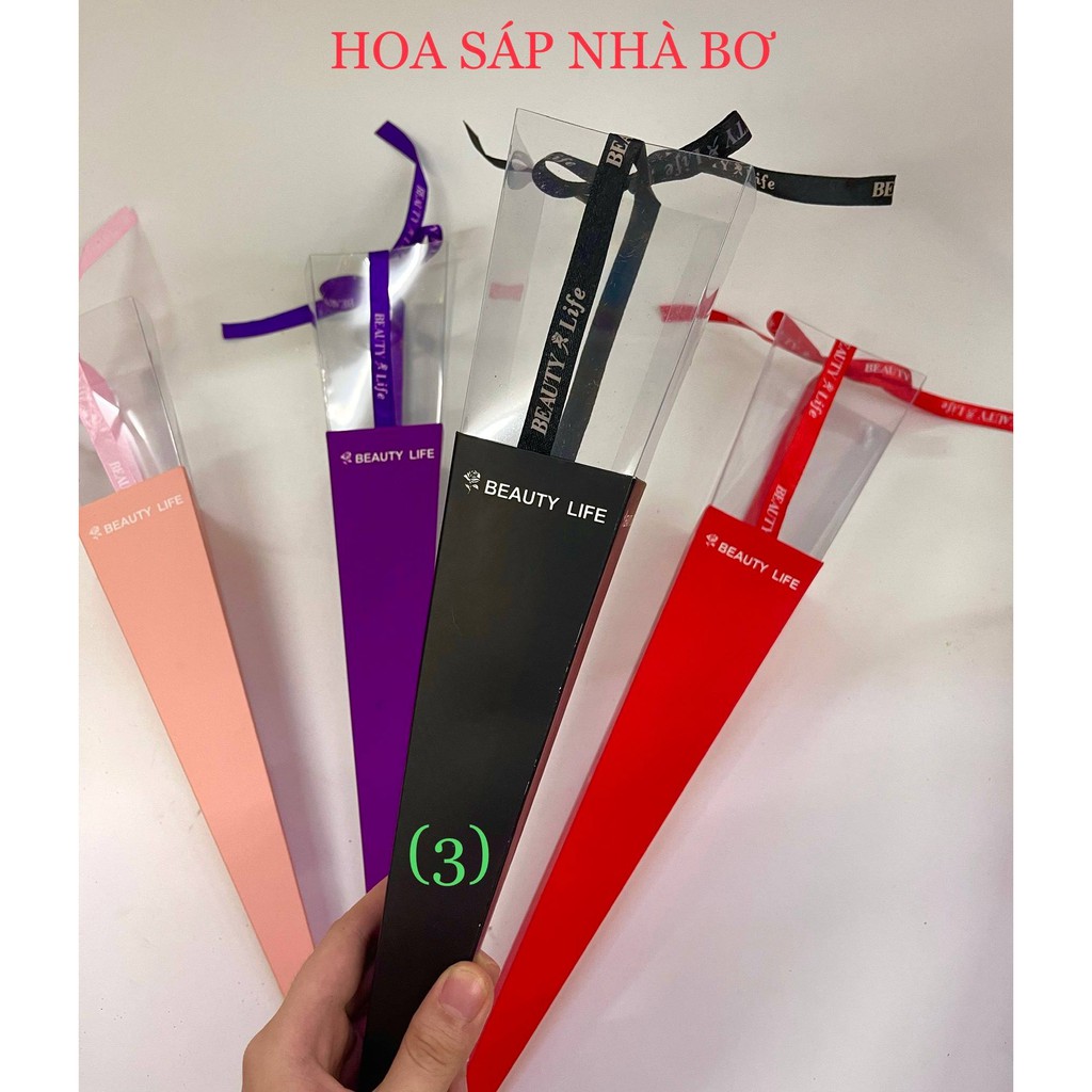 Hộp Mica Đựng 1 Bông Đủ Màu Siêu Đẹp  - Hoa Sáp Nhà Bơ