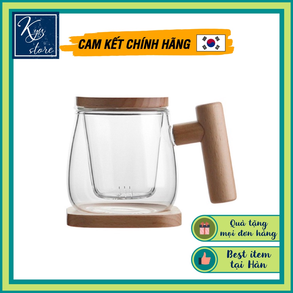 [Hàng chính hãng] Ấm pha trà thuỷ tinh có lưới lọc thuỷ tinh trang trí Kaldin Clear Hàn Quốc, bình pha trà thủy tinh có lưới lọc, bình ủ trà cao cấp Hàn Quốc 300ml