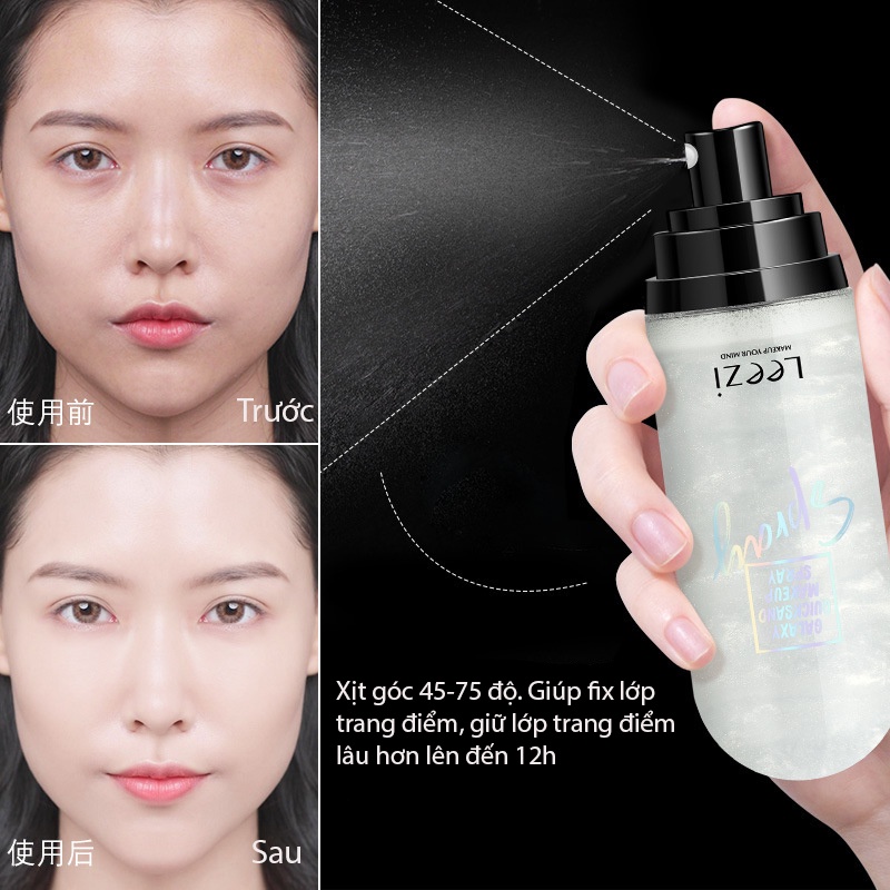 Xịt khóa nền Leezi Makeup Spay giữ lớp trang điểm lâu trôi - Xịt trang điểm dưỡng ẩm và kiểm soát dầu cho da mã L5319 | WebRaoVat - webraovat.net.vn