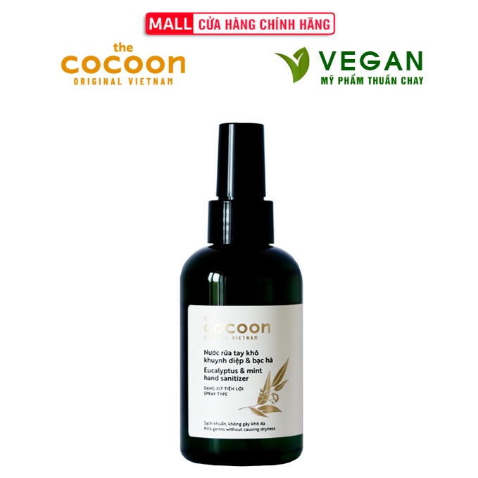 Nước xịt rửa tay khô Khuynh Diệp &amp; Bạc Hà Cocoon 140ml