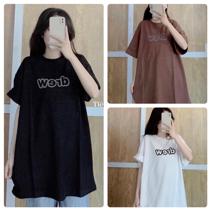 Áo cotton tay lỡ dáng rộng drew
