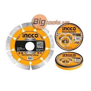 125x22.2mm đĩa cắt gạch khô ingco dmd011252m, độ rộng hợp kim 7,5mm