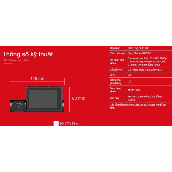 [Hỗ Trợ Lắp Đặt Miễn Phí Tận Nơi] CAMERA HÀNH TRÌNH VIETMAP R1 GHI HÌNH TRƯỚC & TRONG XE | BigBuy360 - bigbuy360.vn