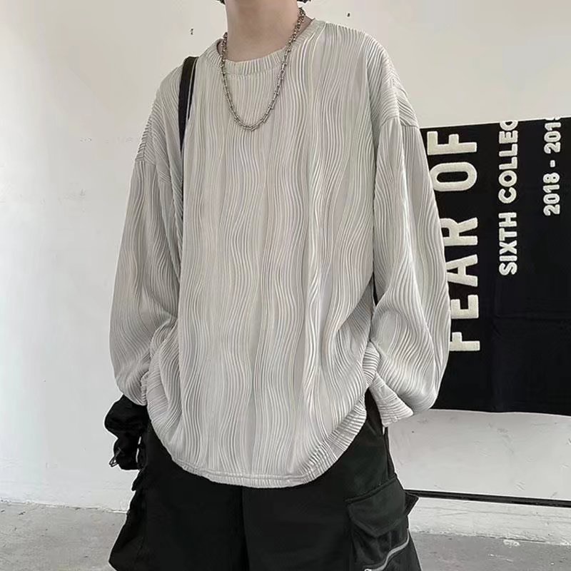 Áo Dài Tay Nam Họa Tiết Sọc Ngang Thời Trang Dành Cho Áo sweater Cổ Tròn Thiết Kế Trẻ Trung Bigsize Unisex Simple áo sơ mi nữ