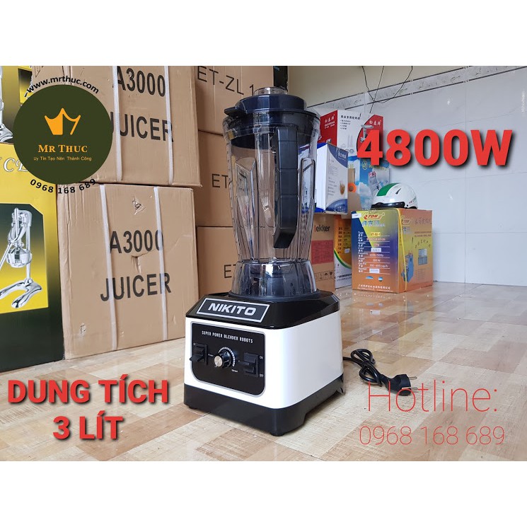 Máy Xay Sinh Tố NIKITO NHẬT BẢN 4800W CHÍNH HÃNG CỐI 3 LÍT XAY SỮA HẠT SỮA ĐẬU NÀNH XAY RAU MÁ XAY S