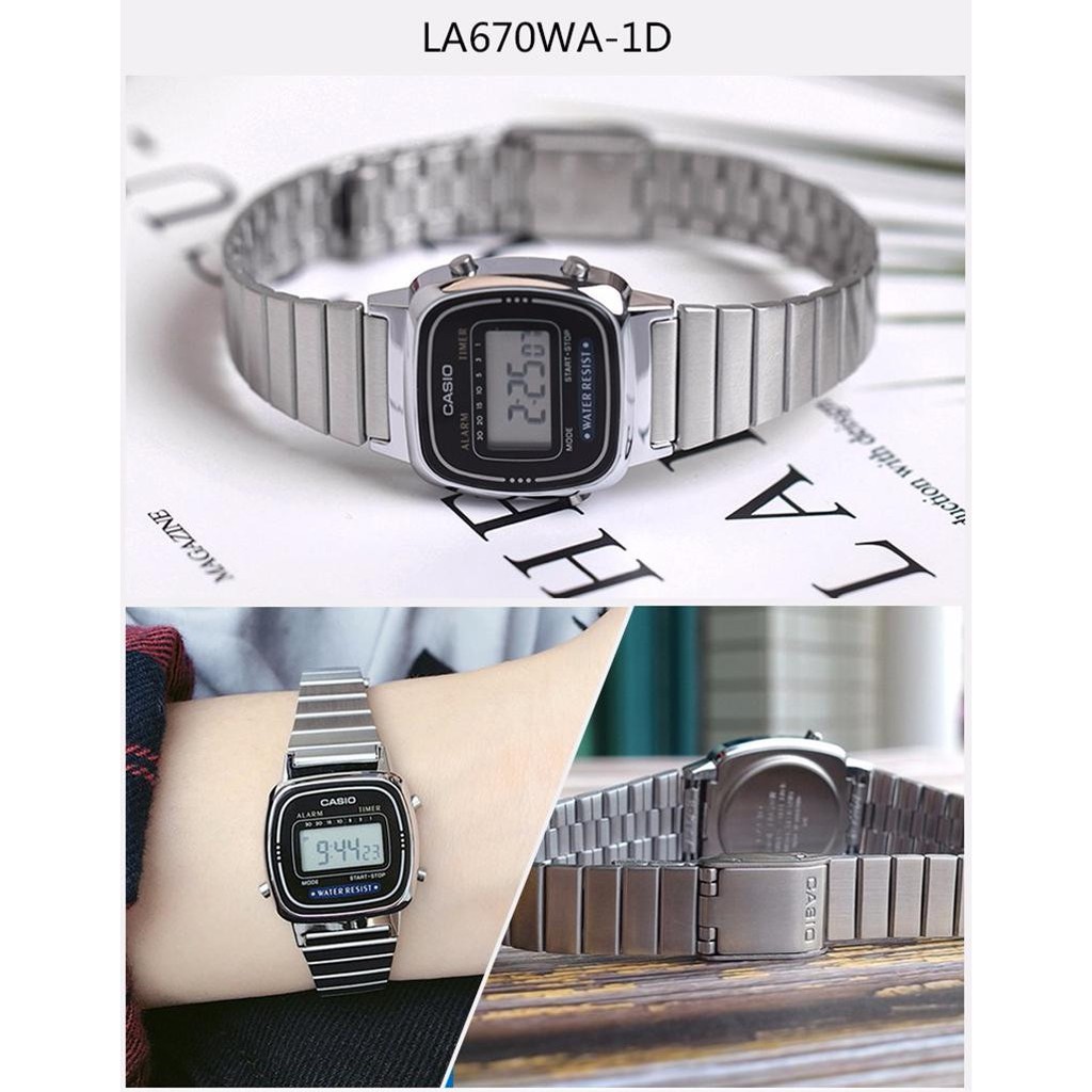 Đồng hồ nữ dây kim loại chính hãng Casio LA670WA-1DF