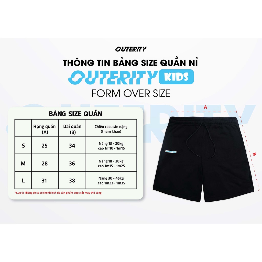 Quần trẻ em OuterityKids Signature Đen / Nỉ chân cua - ORK501