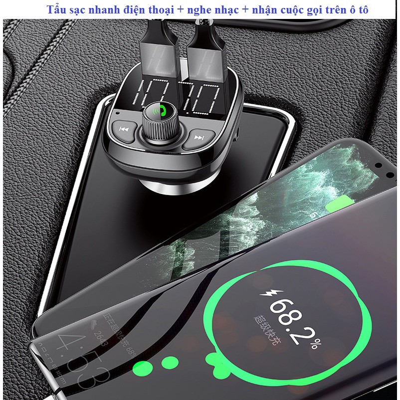 TẨU Bluetooth phát nhạc MP3 từ USB, điện thoại ra loa ô tô chính hãng