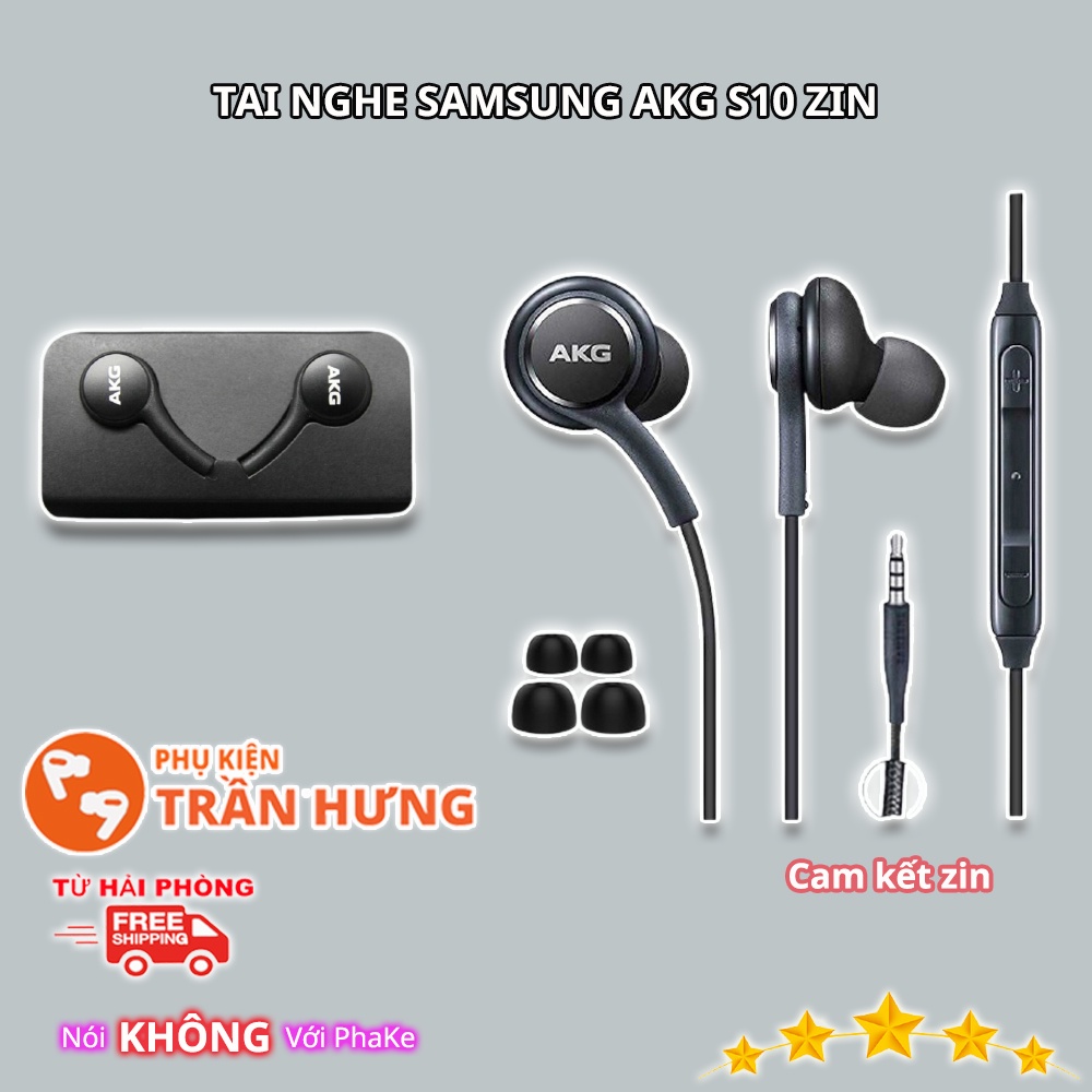 Tai nghe Samsung AKG S10 | Tai Nghe Zin S10 Made In VietNam  | Kèm Núm, Nghe nhạc, chuyên game PUBG - BH 1 THÁNG