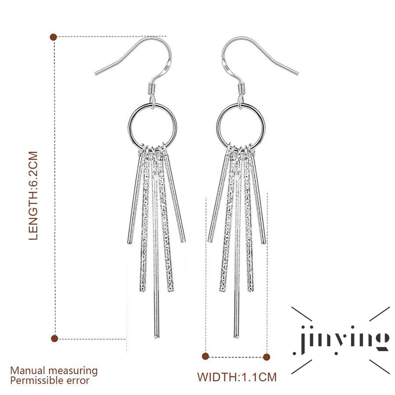 GETNOIVAS Khuyên tai mạ bạc 925 kiểu dáng đơn giản