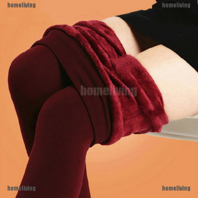 Quần Legging Lót Lông Cừu Dày Co Giãn 6 Màu Thời Trang Mùa Đông Ấm Áp