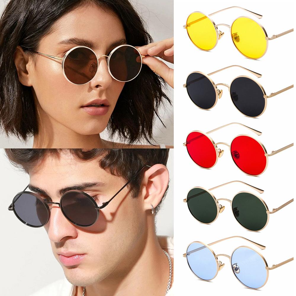 EUCA Kính Mát Tròn Gọng Kim Loại Chống Tia UV Thời Trang