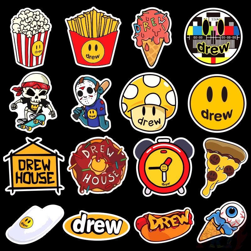 ❉ Drew House - Justin Bieber Fashion Brand Series 01 Stickers ❉ 50Pcs/Set Waterproof DIY Decals Doodle Stickers
