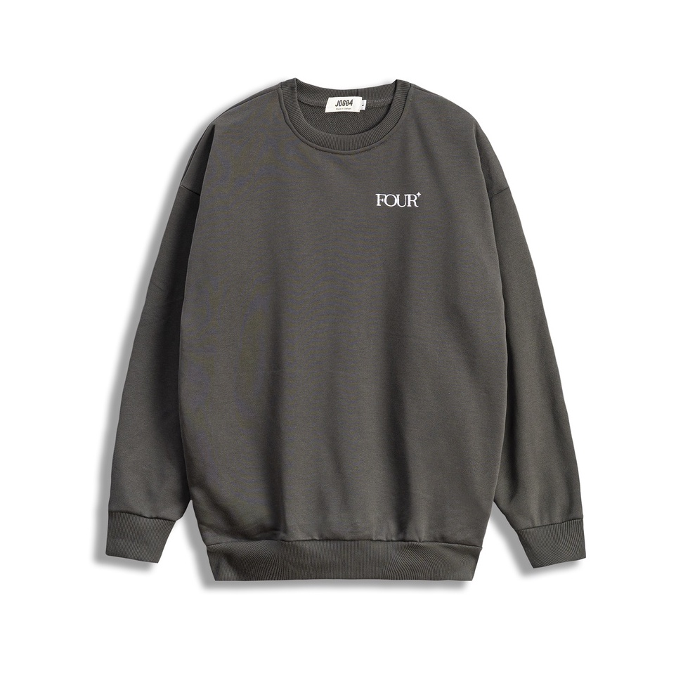 Áo Sweater JOG04 - chất liệu nỉ chân cua 100% cotton , định lượng 380gsm ( hình thêu FOUR )