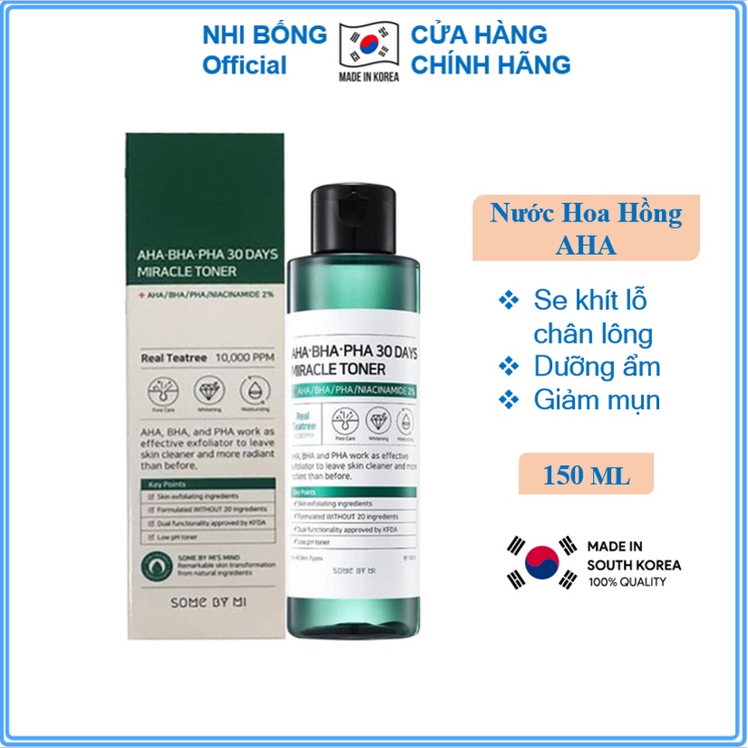 Nước hoa hồng dưỡng da và giảm mụn AHA BHA PHA 30 Days 150ml [ Cam Kết Chính Hãng Hàn Quốc ]