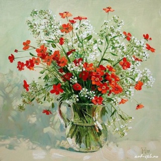 Tranh thêu ruy băng 55x55cm
