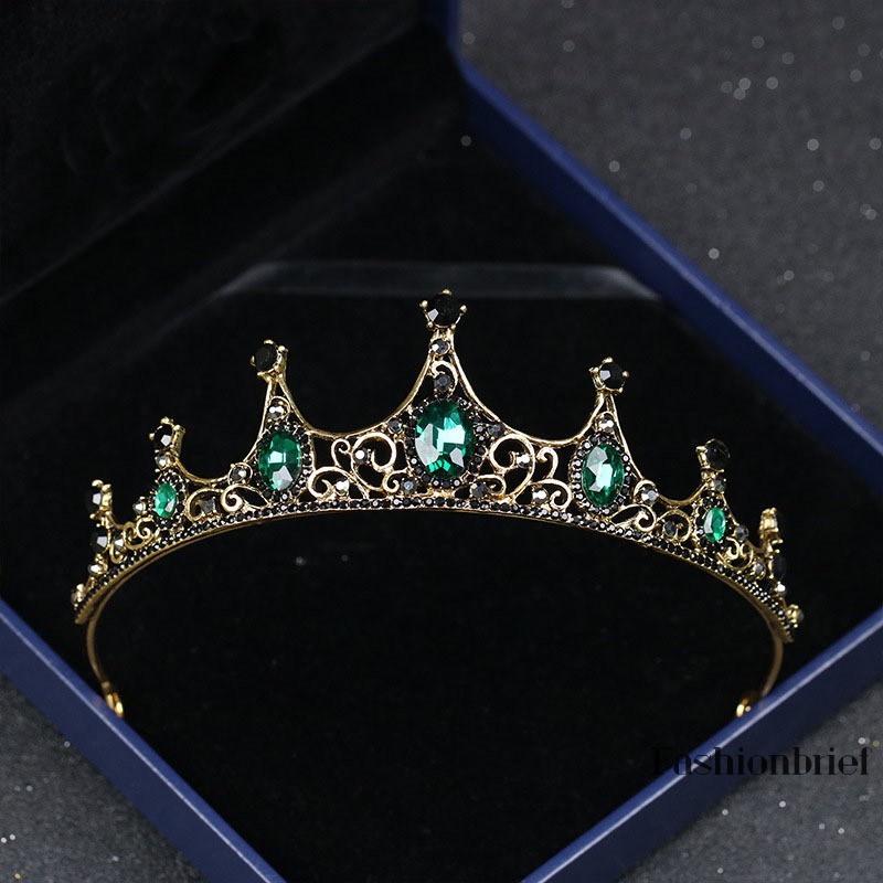 Vương miện đính đá hình hoa phong cách vintage cho cô dâu