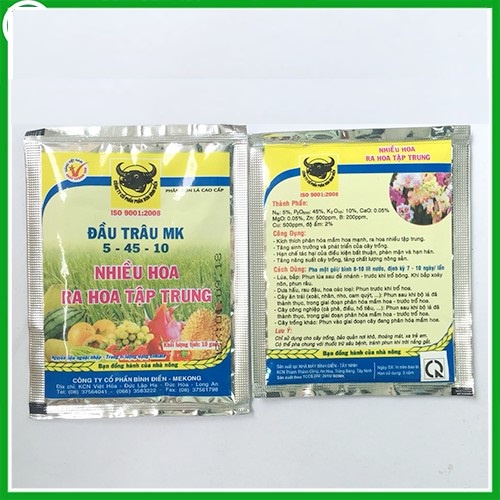 Phân bón lá đầu trâu MK NPK 5-45-10 10gram giúp ra nhiều hoa - ra hoa tập trung