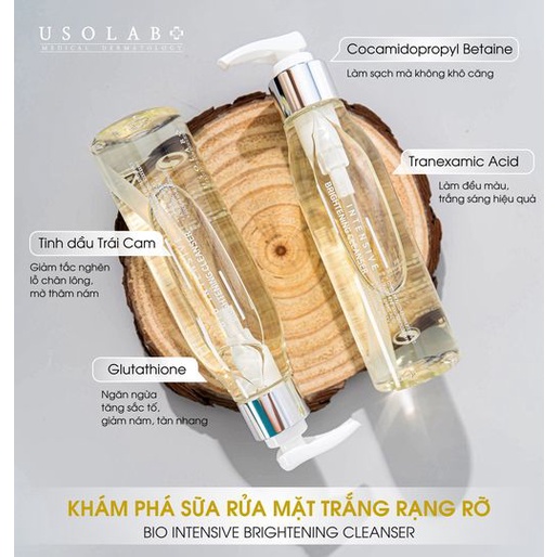 Sữa rửa mặt trắng da 150ml Usolab Bio Intensive Bightening Cleanser