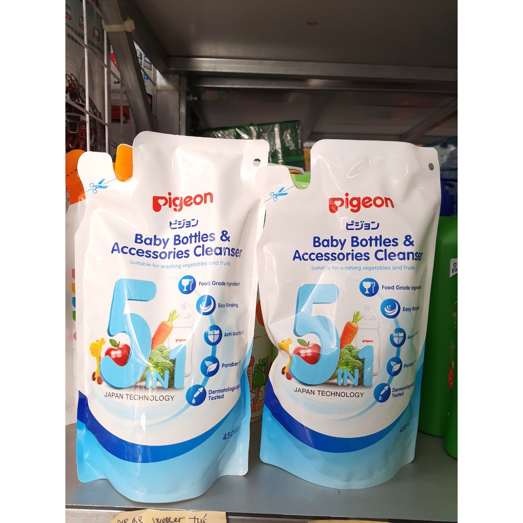 DUNG DỊCH SÚC RỬA BÌNH 5 IN 1 PIGEON 450ml