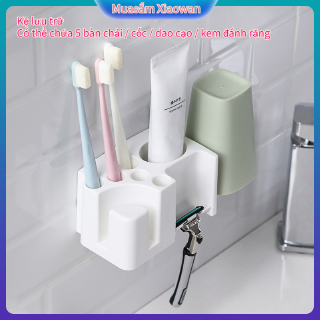 [JINQJIN99 giảm 10% đơn 99k] Các bàn chải đánh răng / kem đánh răng / máy cạo kệ không được thủng dễ dàng để cài đặt
