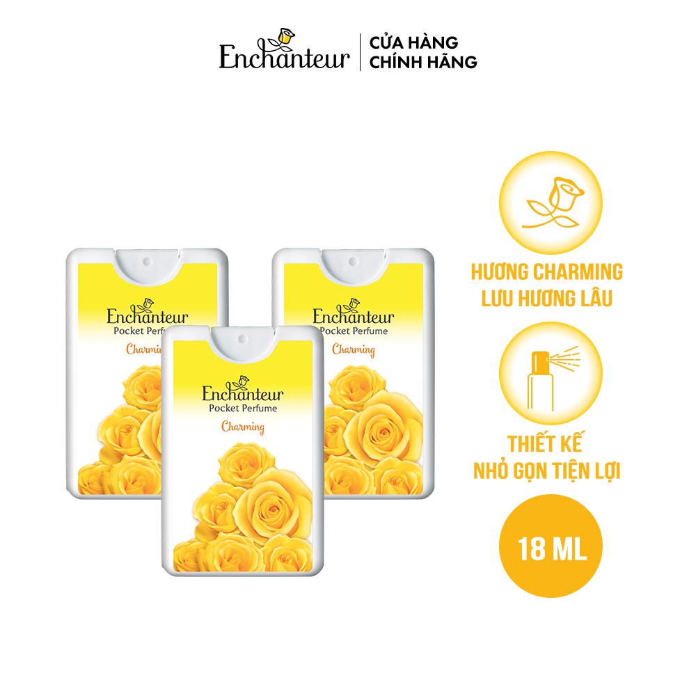 Combo 3 Nước hoa bỏ túi Enchanteur Charming 18ml/hộp