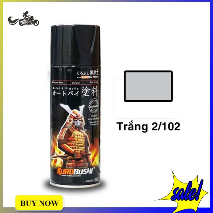 Sơn Samurai Màu Trắng Mã 102 (chai 400ML) dạng xịt tiện lợi