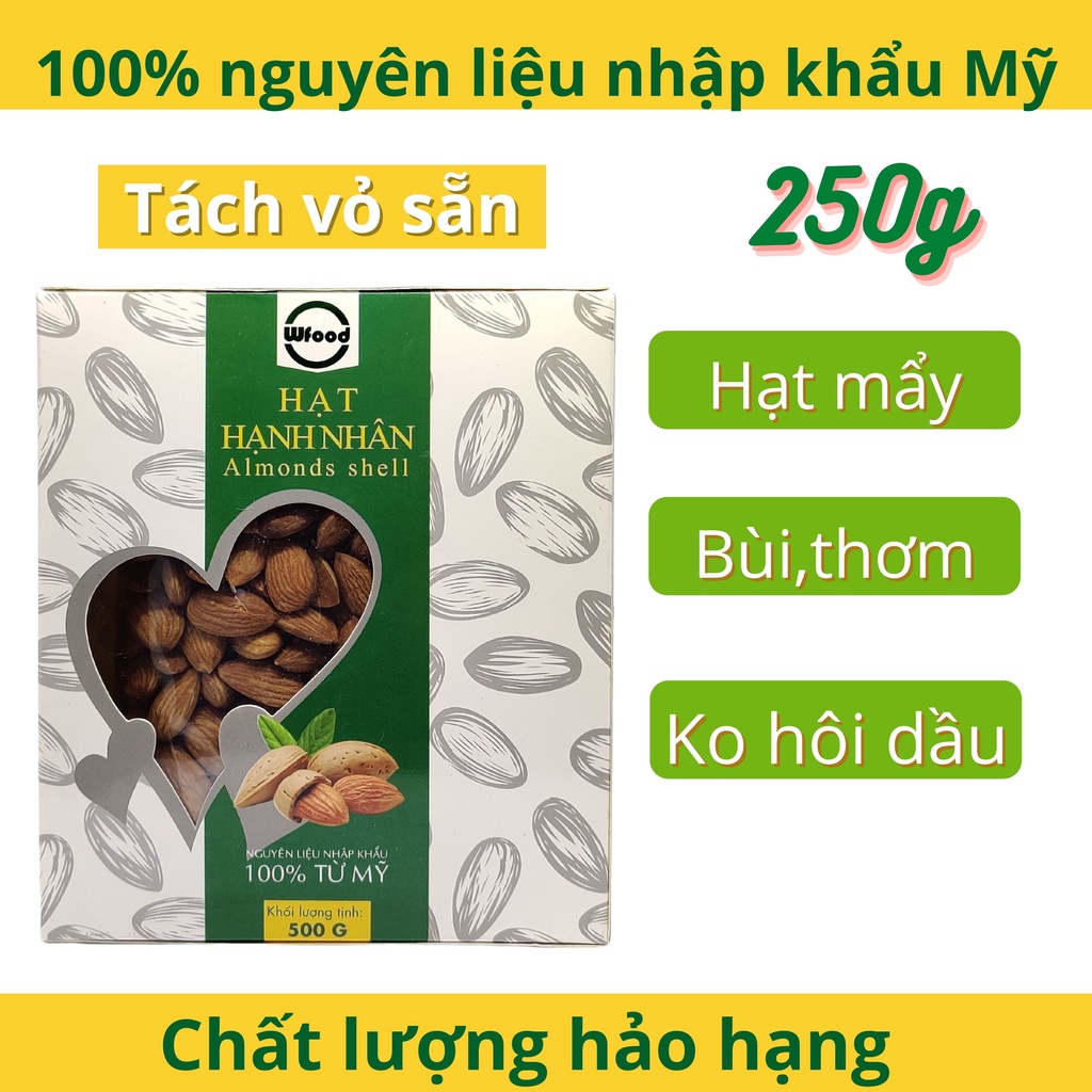 Hạnh nhân tách vỏ⚡Mfood⚡hạt hạnh nhân sấy tự nhiên - Nhập khẩu mỹ | Date mới liên tục