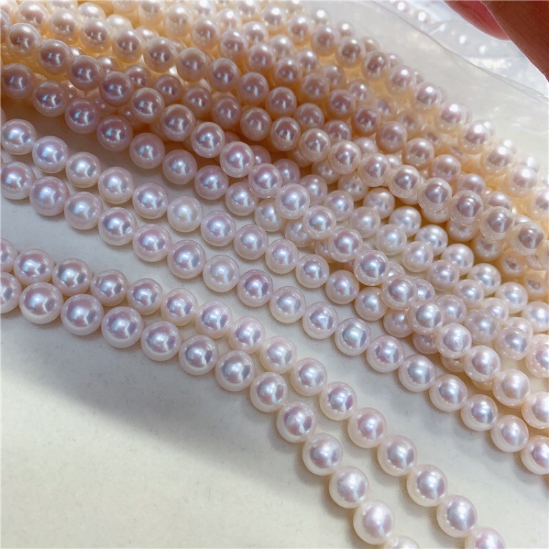 Dây Nguyên Liệu Ngọc Trai 7-8mm Độ Sáng 5A Màu Trắng - Ngọc Trai Trường Thịnh