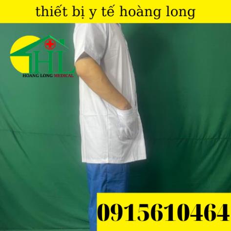 Áo Blouse bác sĩ dáng ngắn - tay cộc nam, nữ các size S M L XL