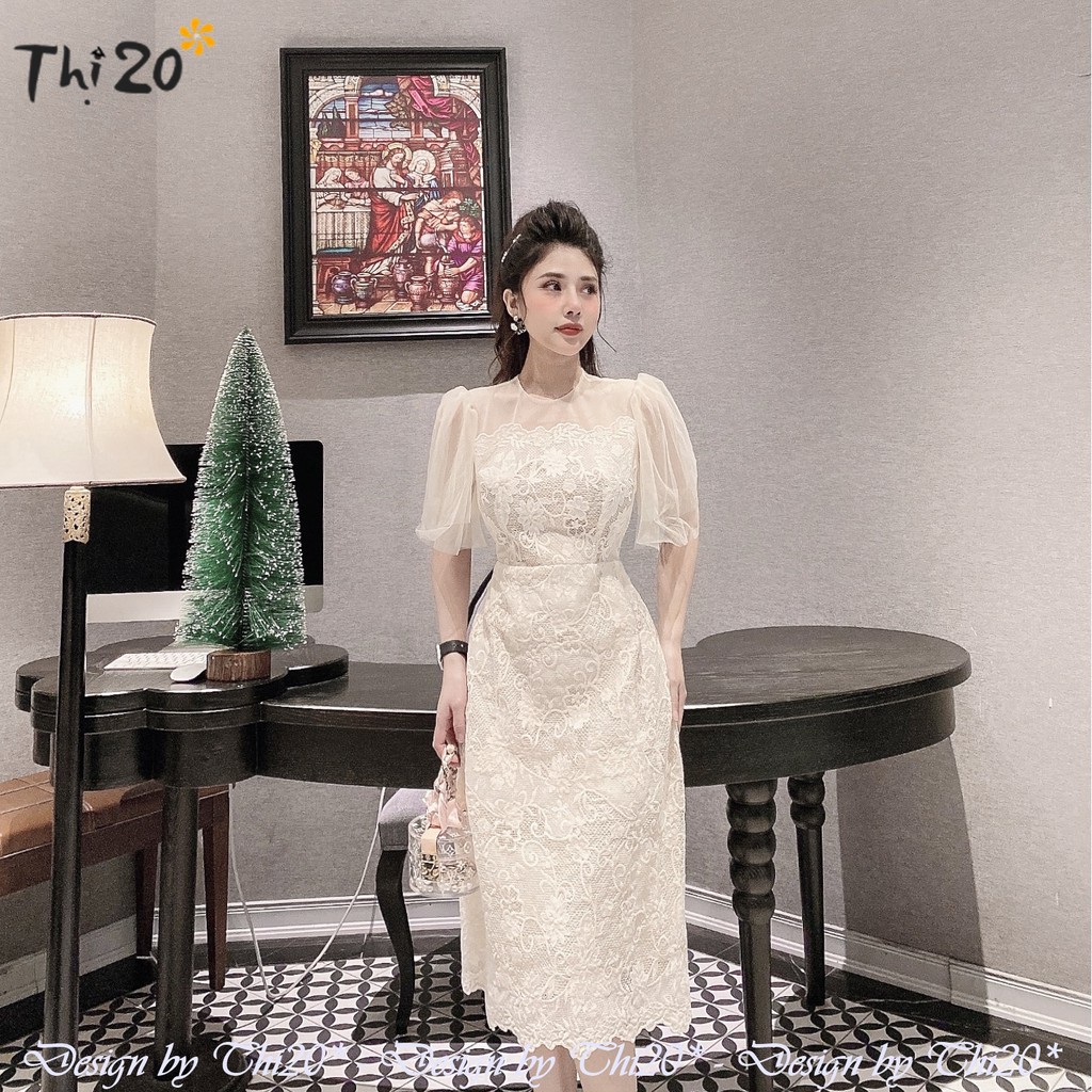 Đầm dự tiệc ren dáng xòe V4014, thời trang thiết kế Thi20* phù hợp diện đi làm, đi sự kiện, đi tiệc, đi chơi, đi biển | BigBuy360 - bigbuy360.vn