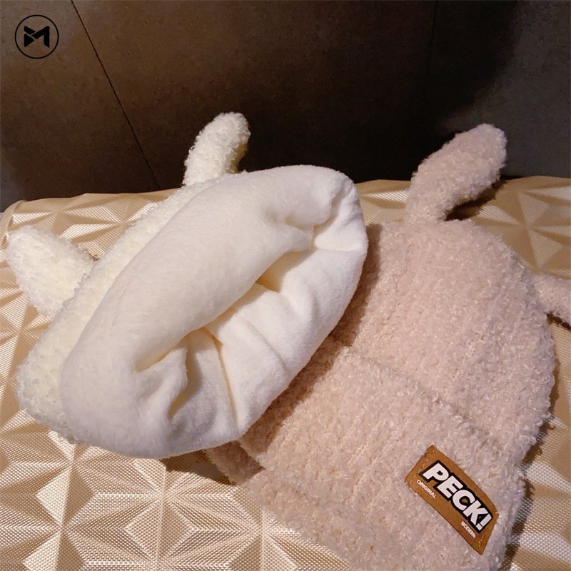 Hàng Mới Về Mũ Len Dệt Kim Giữ Ấm Tai Thỏ Chống Lạnh Mùa Đông Hàng Mới 2022