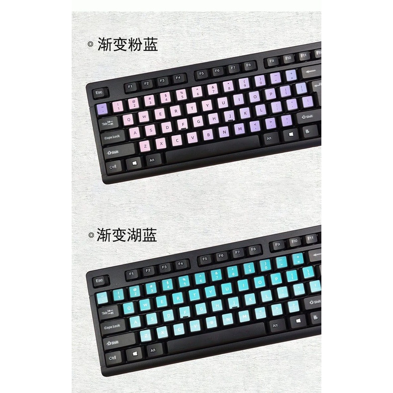 Miếng Dán Nút Bàn Phím Laptop / Máy Tính Vẽ Chữ Tiếng Anh Màu Sắc Macaron Xinh Xắn