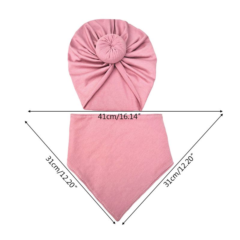 Set 2 Mũ Cotton Trùm Đầu Kèm Khăn Lau Cho Bé