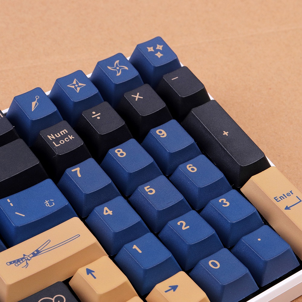Bộ nút phím Keycap Blue SAMURAI chất liệu PBT, profile Cherry in Dye Sub dành cho bàn phím cơ
