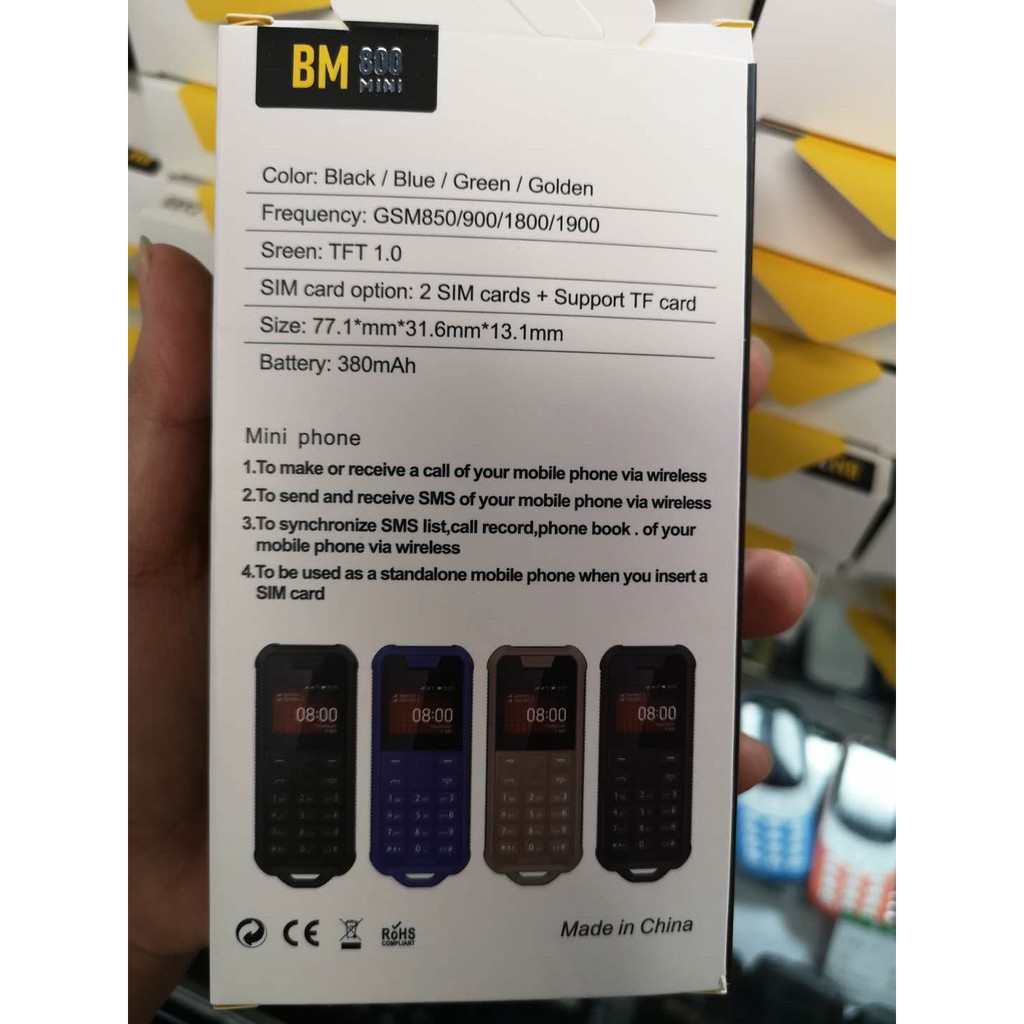 Điện thoại Mini BM800 Pro 2 sim 2 sóng kèm 1 khe cắm thẻ nhớ