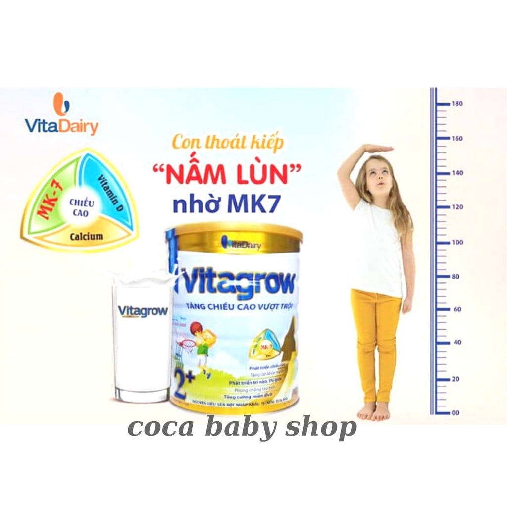 Sữa Bột Vitagrow 1+, 2+ 900g tăng chiều cao vượt trội