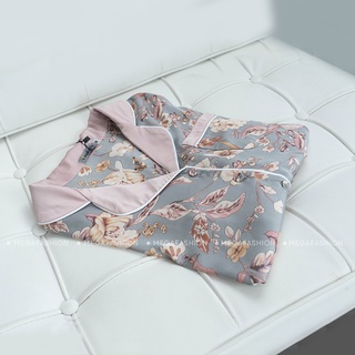 Bộ Pijama lụa lửng họa tiết hoa