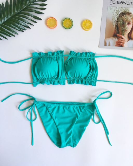Bikini viền bèo cúp ngang(7 màu)