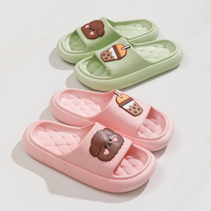 JY377-C3  - dép bánh mì đúc liền đế viền lưới chốg trơn