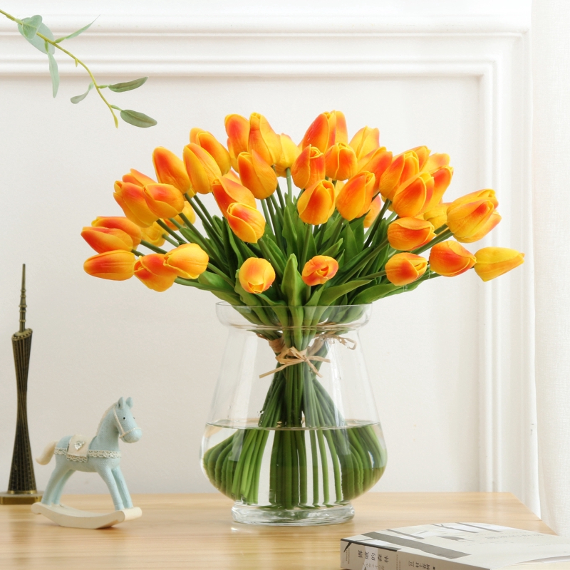 Set 10 Hoa Tulip Giả Để Trang Trí