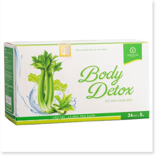 [Mã chiết khấu giá sỉ chính hãng] Body Detox Kohinoor, Cần tây, Lá sen, Trà xanh- Hỗ trợ giảm béo, thanh lọc cơ thể (Hộp