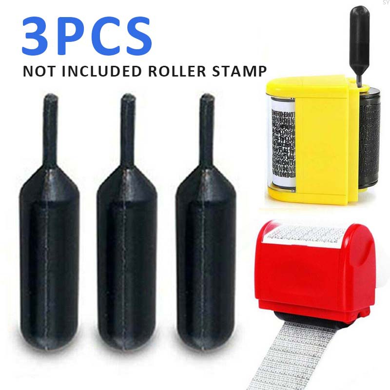 3pcs Refill Ink Black Ink for Identity Guard Theft Protection Roller Stamp