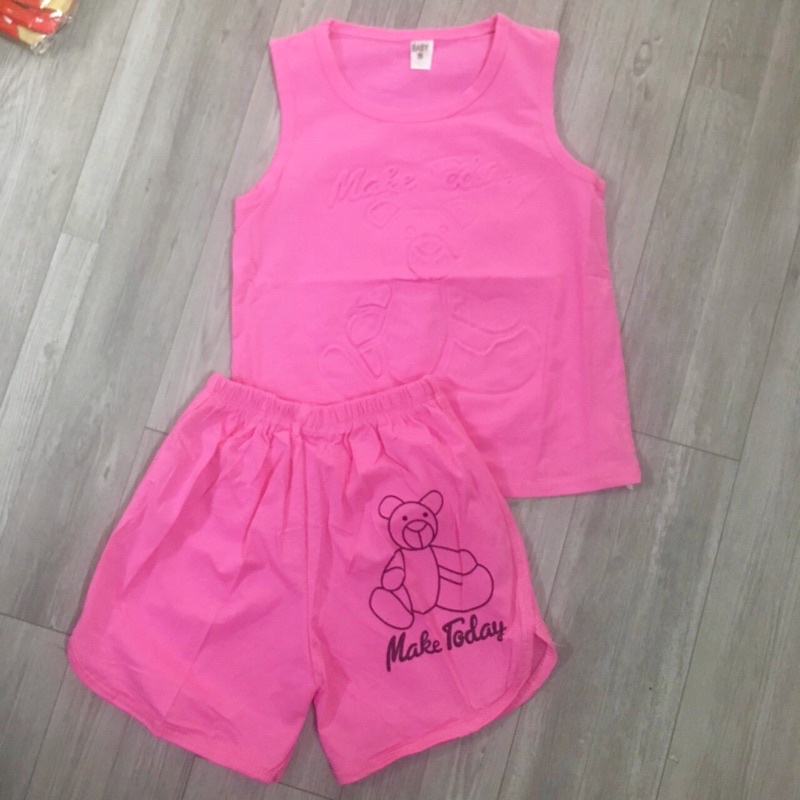 {16-28kg} Bộ ba lỗ bé gái size đại chất cotton mềm mịn M554