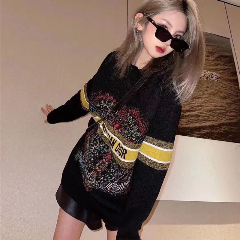 Hàng Có Sẵn!Dior!Áo Khoác Cardigan Dệt Kim Dáng Rộng Thiết Kế Mới Thời Trang Dành Cho Cặp