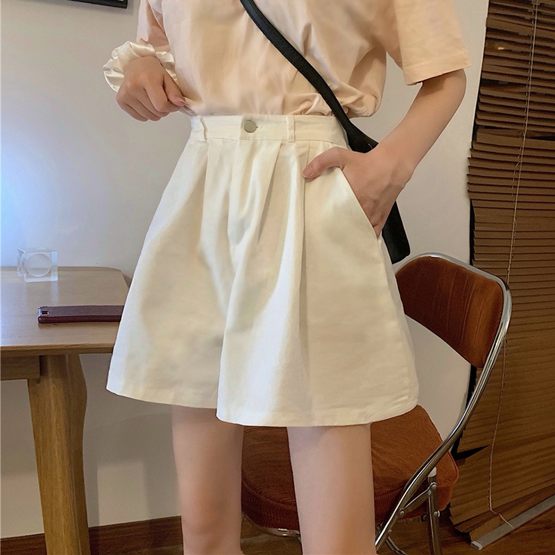 Quần Short Lưng Cao Ống Rộng Thiết Kế Mới Thời Trang Mùa Hè Dành Cho Nữ 2022