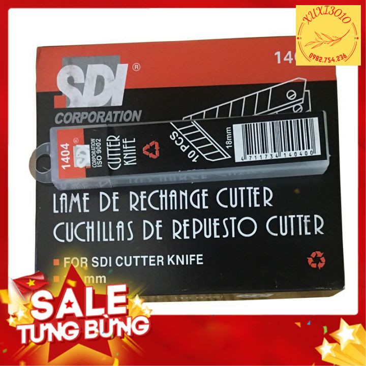 [Siêu Sale ] 10 Lưỡi  dao rọc giấy,dao trổ To SDI  (18mm)