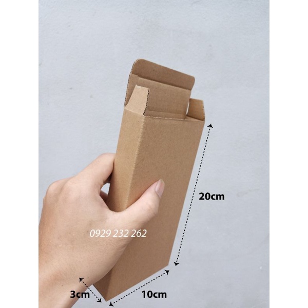 20 x 10 x 3 cm - Combo 100 hộp carton nắp gập 20x10x3 cm đóng hàng