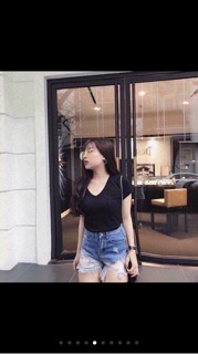 Áo thun cổ tim pull and bear vnxk